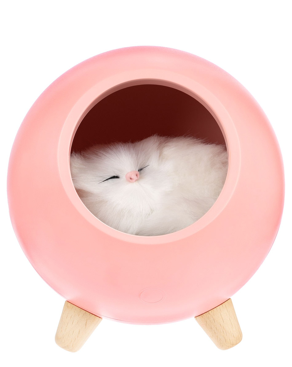Беспроводная лампа-колонка Right Meow, розовая