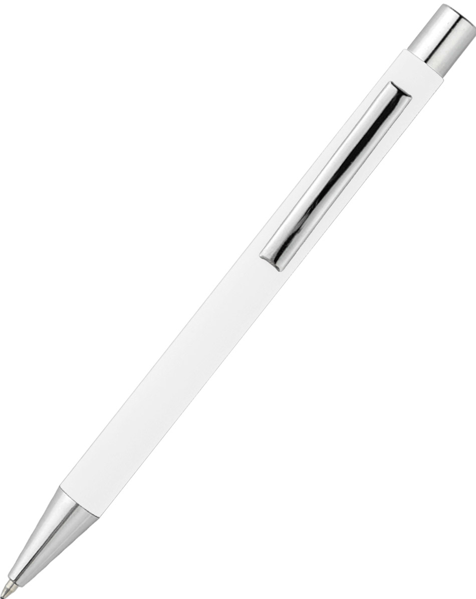 Ручка шариковая MAKS Soft Touch, белая