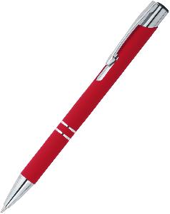 Ручка шариковая KOSCO Soft touch, красная