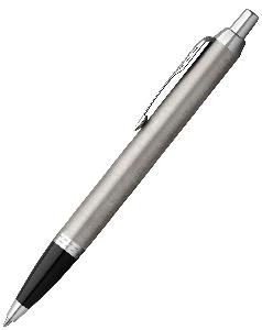 Ручка шариковая Parker IM Essential Stainless Steel CT, серебристая с черным