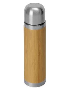 Вакуумный термос из бамбука «Ямал Bamboo», натуральный, серебристый