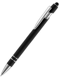 Ручка шариковая Pointer Soft Touch со стилусом, черная