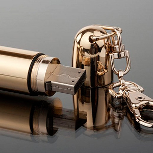 USB-флеш карта «Пуля» револьверная, золотистая