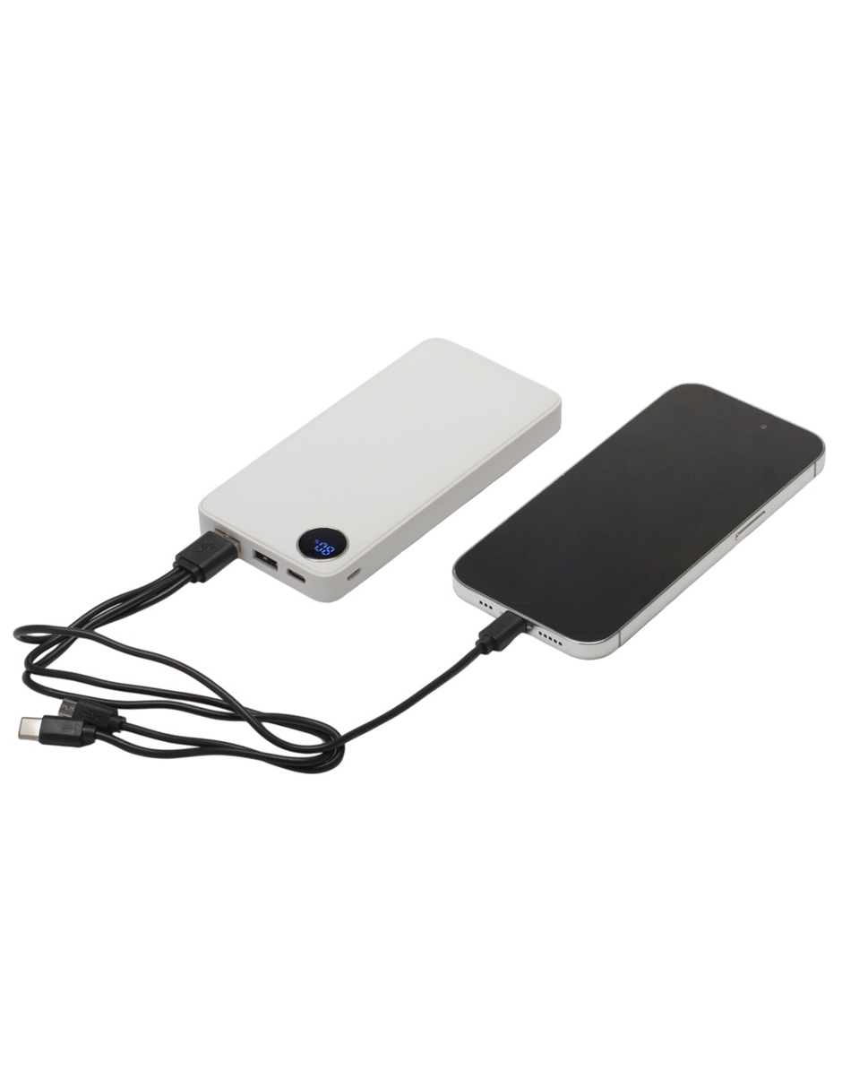 Внешний аккумулятор «Mild», металлик soft-touch, 10 000 mAh, белый