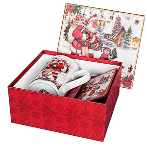 Чайная пара "Mister Christmas Collection" в подарочной упаковке (кружка, ложка, подставка)