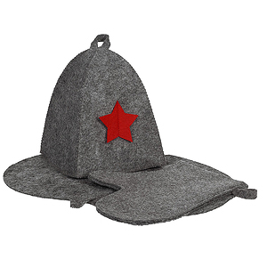 Банный набор «General»: коврик, рукавица, шапка