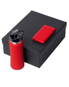 Подарочный набор «COLOR IT» с бутылкой для воды и повербанком, 10000 mAh, красный
