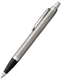 Ручка шариковая Parker IM Essential Stainless Steel CT, серебристая с черным