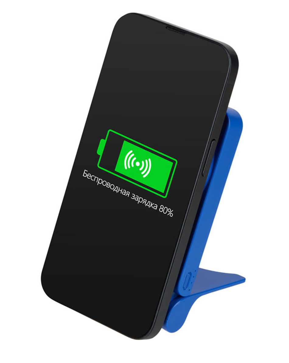 Магнитный внешний аккумулятор «MagnIQ», 5000 mAh, синий