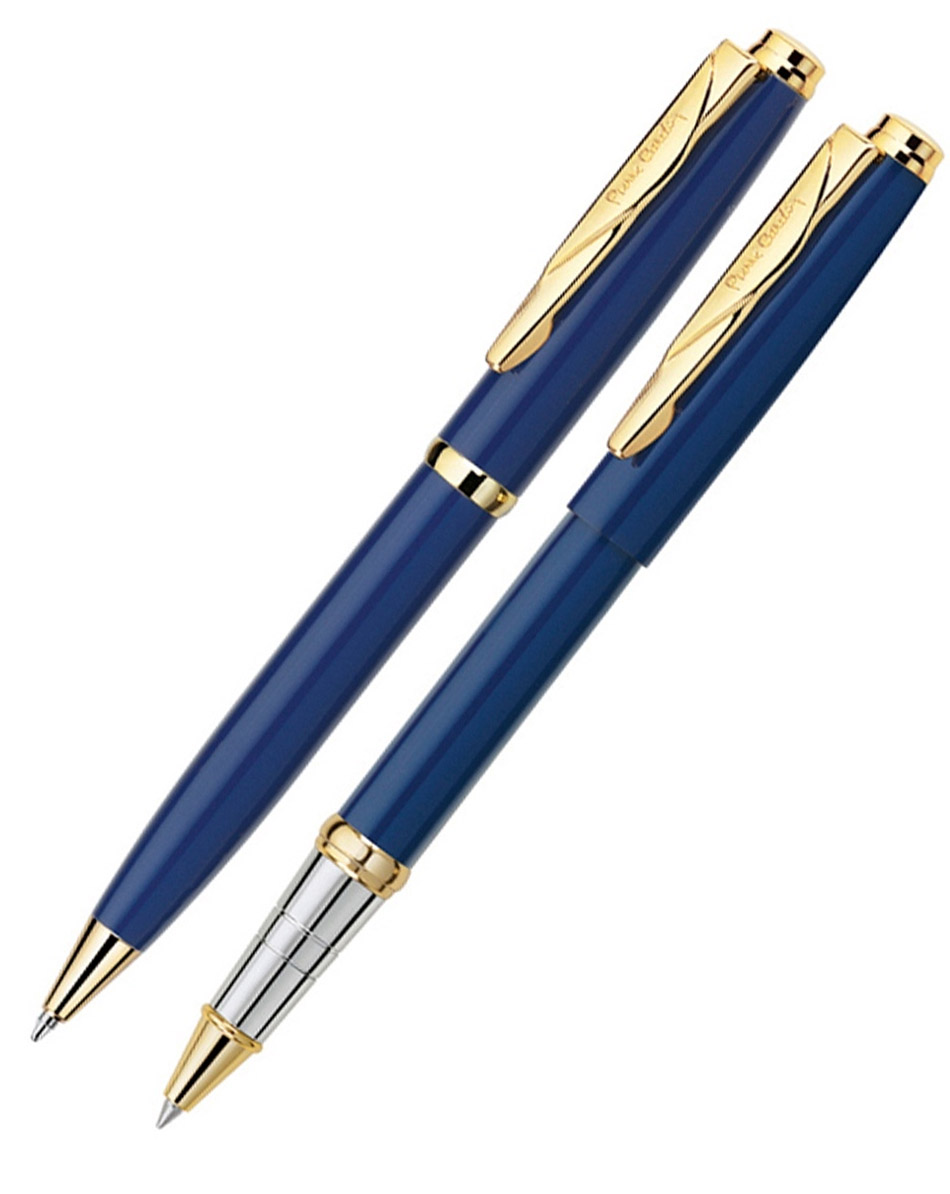 Набор Pierre Cardin  «PEN & PEN»: ручка шариковая, ручка-роллер, синий/золотистый/серебристый