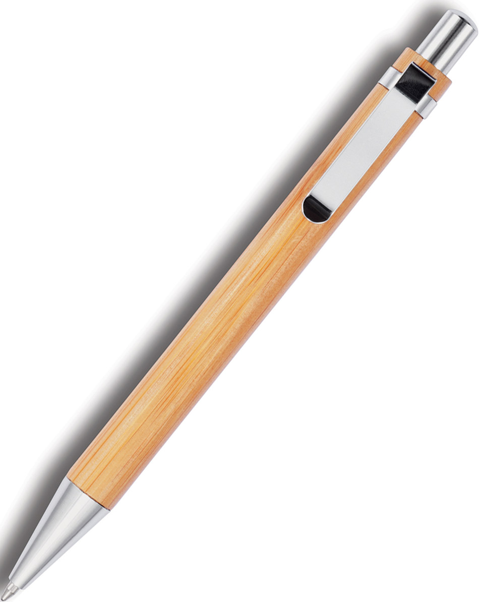 Ручка Bamboo, коричневый, серебряный