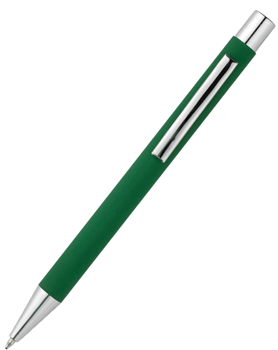 Ручка шариковая MAKS Soft Touch, зеленая