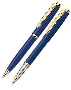 Набор Pierre Cardin  «PEN & PEN»: ручка шариковая, ручка-роллер, синий/золотистый/серебристый