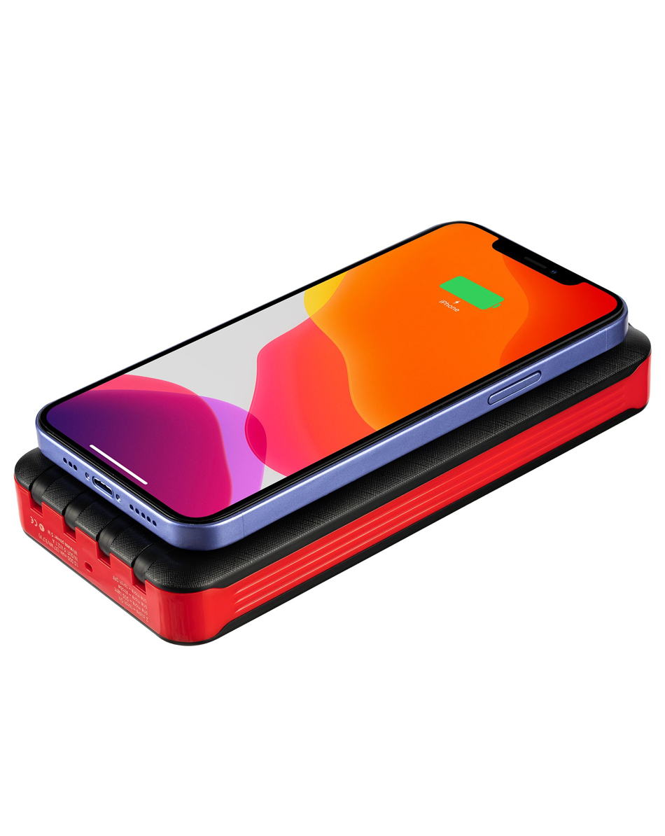 Аккумулятор с беспроводной зарядкой Holiday Maker Wireless, 10000 мАч, красный