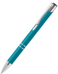 Ручка шариковая KOSCO Soft touch, бирюзовая