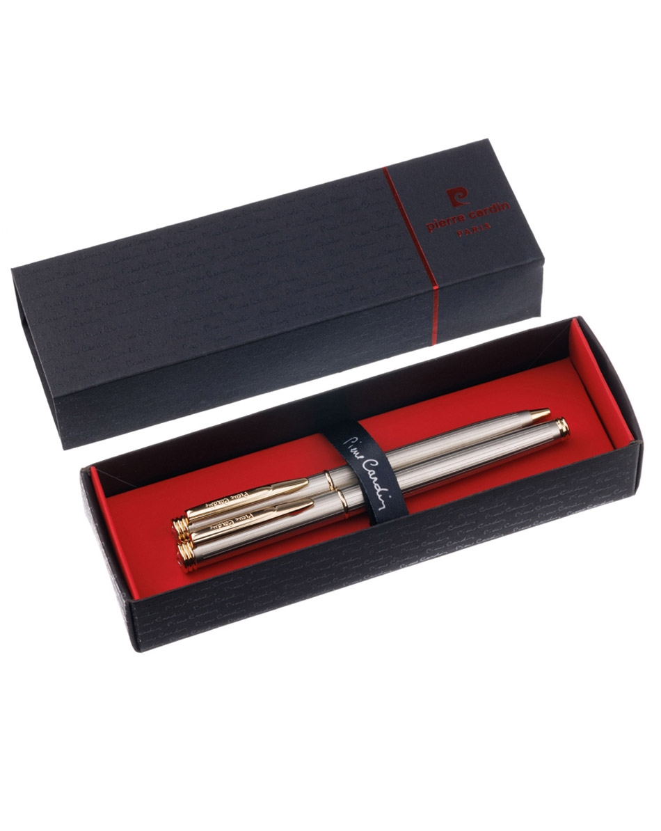 Набор Pierre Cardin «Pen and Pen»: ручка шариковая, ручка-роллер, серебристый/золотистый