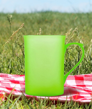 Пластиковая кружка для пикника, многоразовая, зеленая