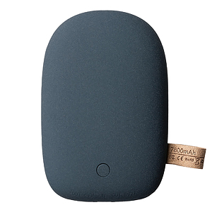 Внешний аккумулятор "Pebble" 7800 мАч, из пластика имитирующего камень, серо-синий