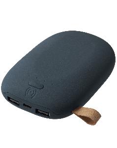 Аккумулятор с беспроводной зарядкой Pebble Wireless 9000 мАч, серо-синий