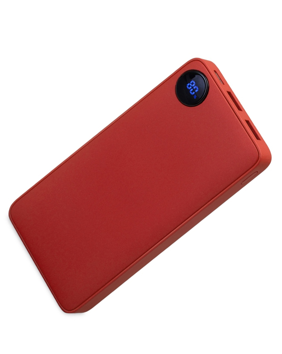 Внешний аккумулятор «Mild», металлик soft-touch, 10 000 mAh, красный