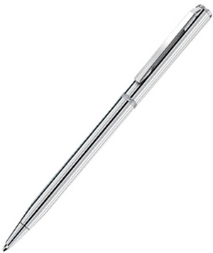 Ручка шариковая SLIM SILVER тонкая, из глянцевого металла