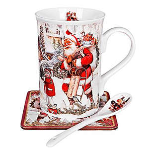 Чайная пара "Mister Christmas Collection" в подарочной упаковке (кружка, ложка, подставка)