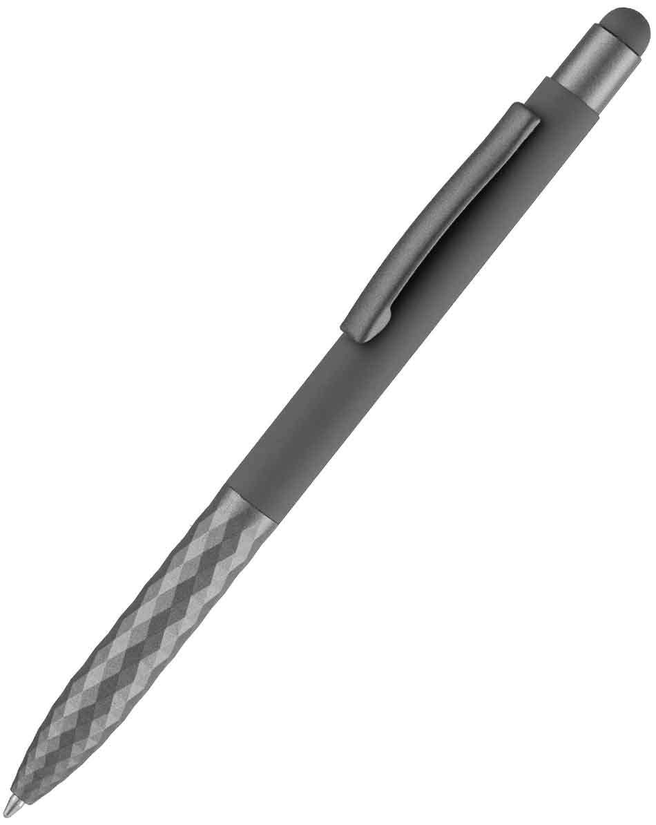 Ручка шариковая Digit Soft Touch со стилусом, серая
