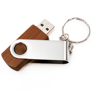 USB флешка Twist Wood, темное дерево