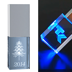 Светящаяся USB флешка "Елка" c 3D гравировкой