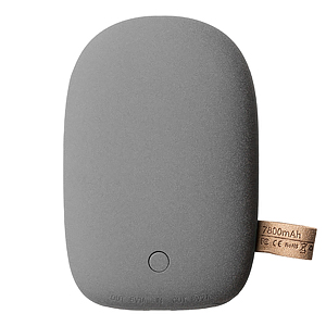 Внешний аккумулятор "Pebble" 7800 мАч, из пластика имитирующего камень, серый