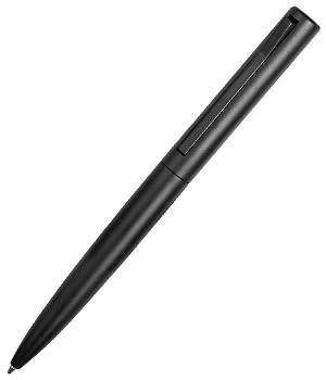 Ручка металлическая "Bevel", с необычным механизмом нажатия клипа, черная