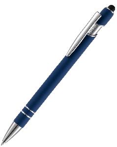Ручка шариковая Pointer Soft Touch со стилусом, темно-синяя
