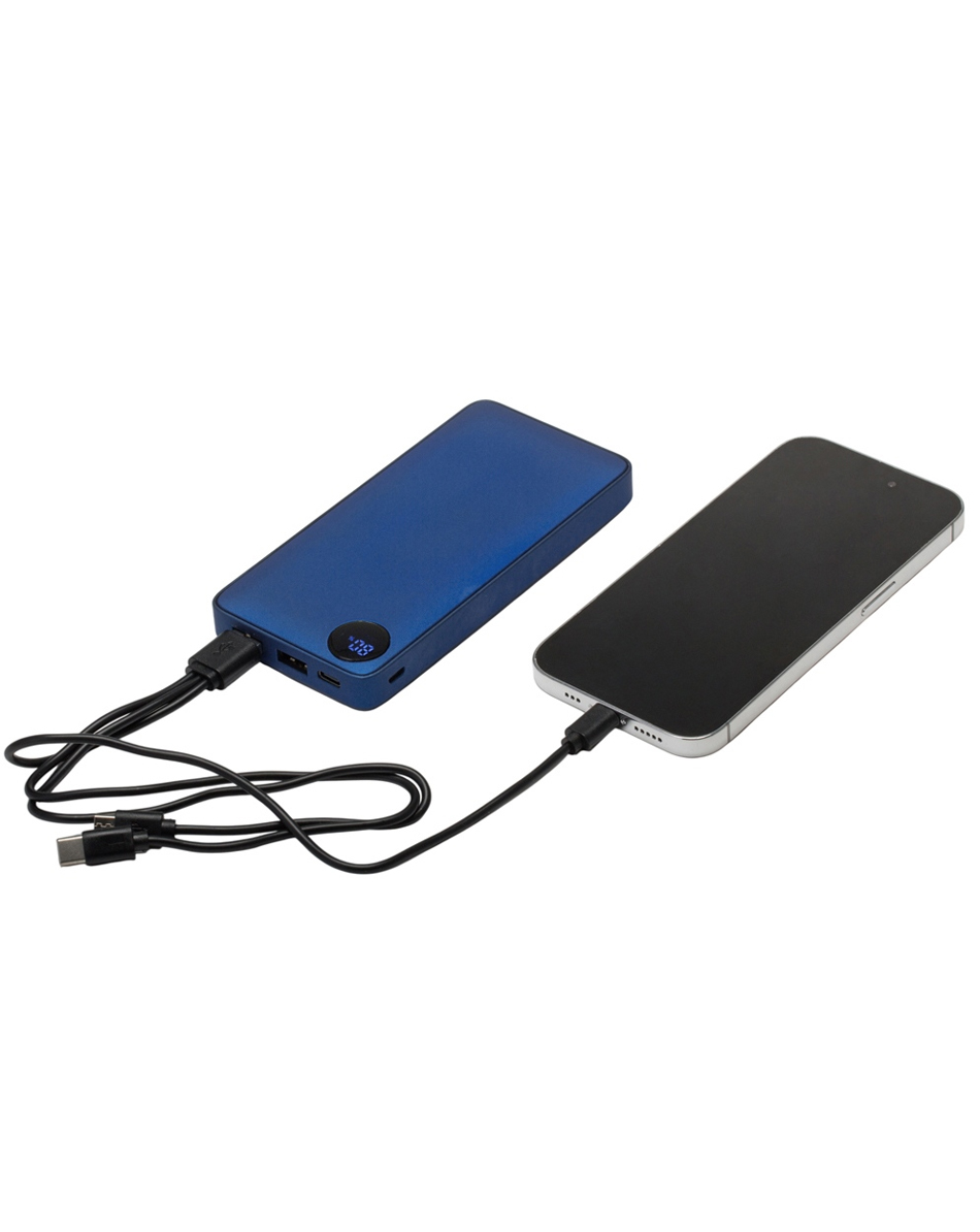 Внешний аккумулятор «Mild», металлик soft-touch, 10 000 mAh, синий