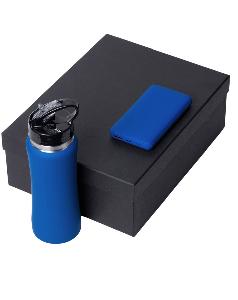 Подарочный набор «COLOR IT» с бутылкой для воды и повербанком, 10000 mAh, синий