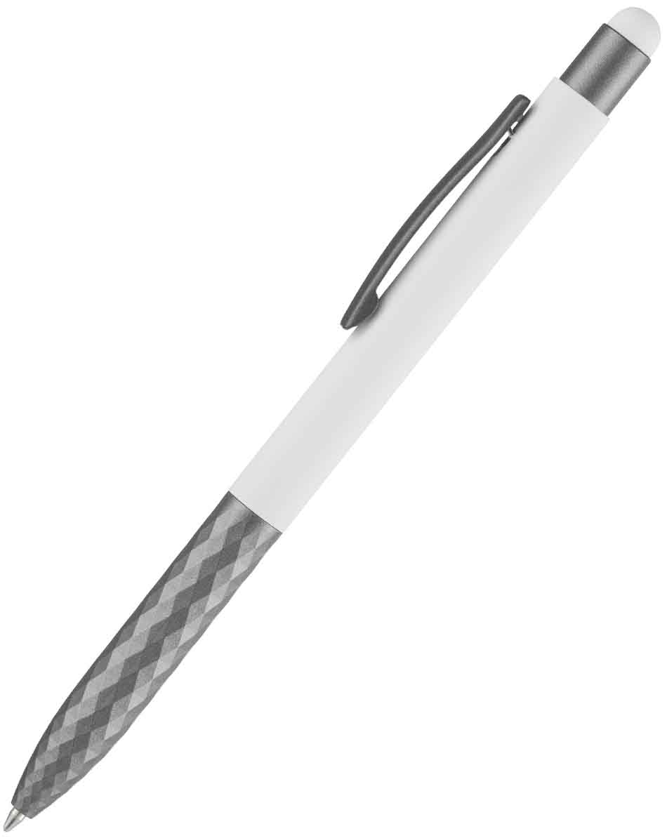 Ручка шариковая Digit Soft Touch со стилусом, белая
