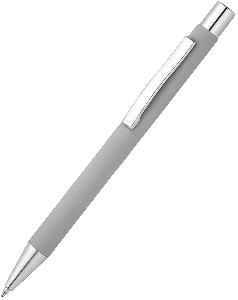 Ручка шариковая MAKS Soft Touch, серебристая