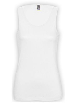 Майка женская JANE 150, удлиненная, белая