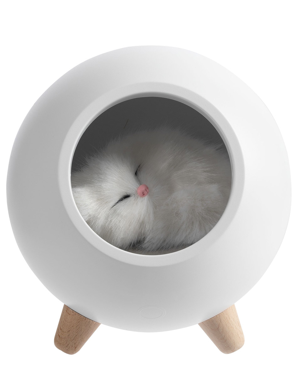 Беспроводная лампа-колонка Right Meow, белая