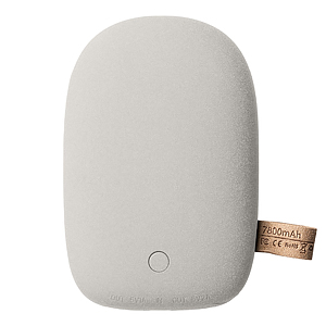 Внешний аккумулятор "Pebble" 7800 мАч, из пластика имитирующего камень, светло-серый