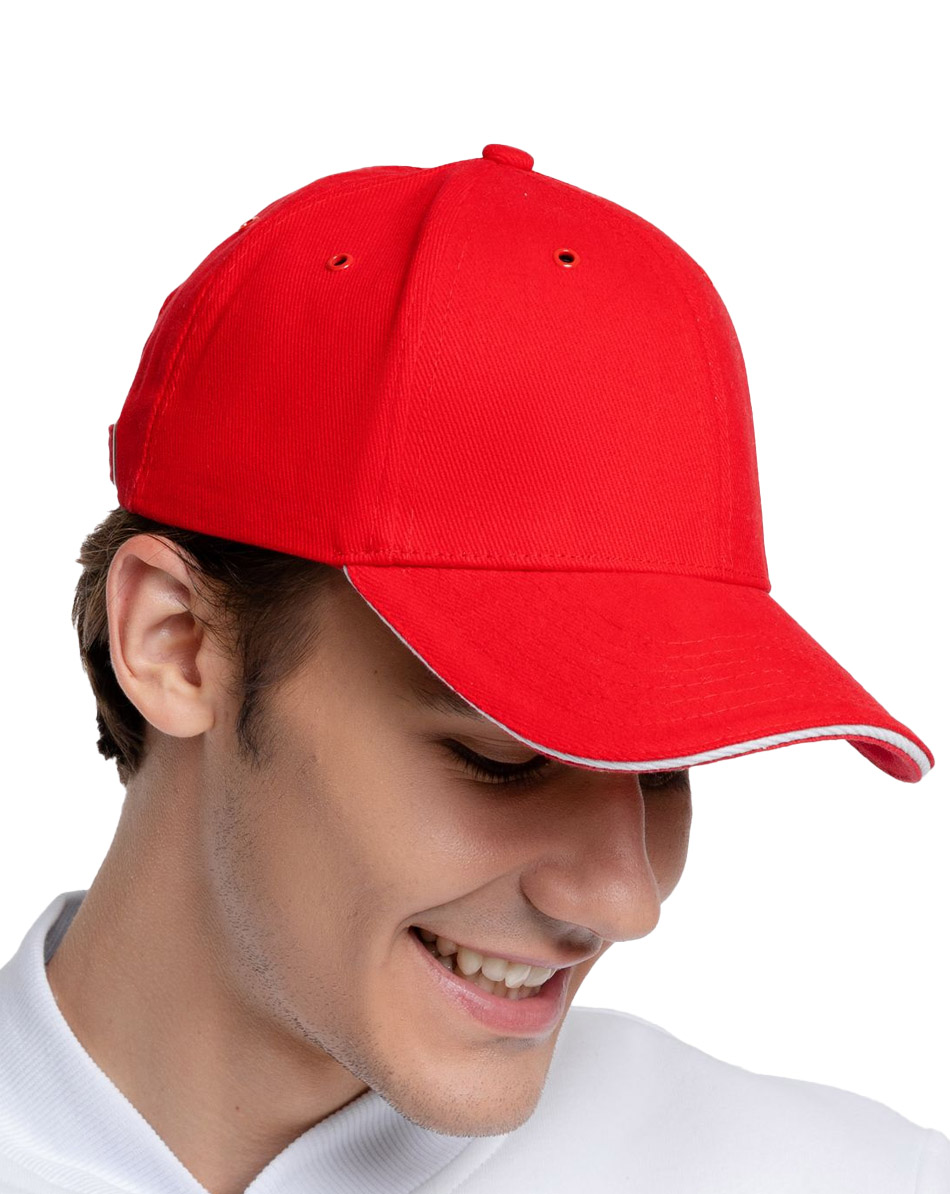 Бейсболка Generic, красная с белым кантом